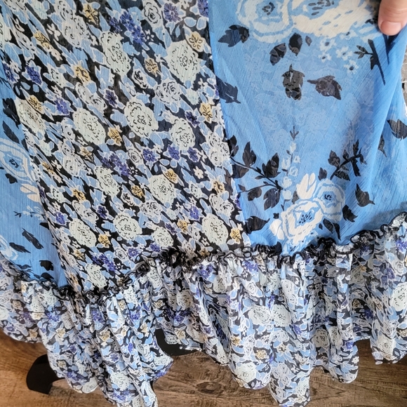 Free People Blue Floral Ruffle Maxi Dress - Picture 9 of 12